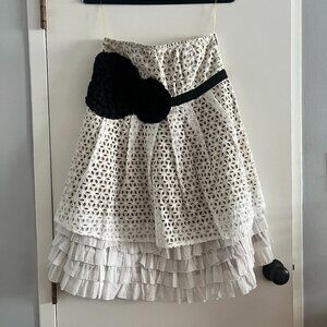 Mini Babydoll Eyelette Fabric Strapless Dress